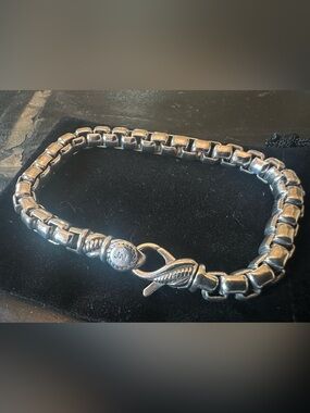JAI by John Hardy 925 Sterling Silver Heavy Round Box Link Bracelet 8.5”/ 6.5mm.